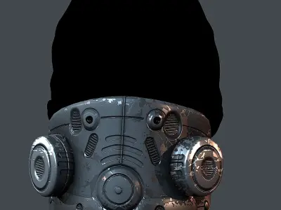 Gas mask helmet 3d model scifi Low-poly  Low-poly 3D model 495