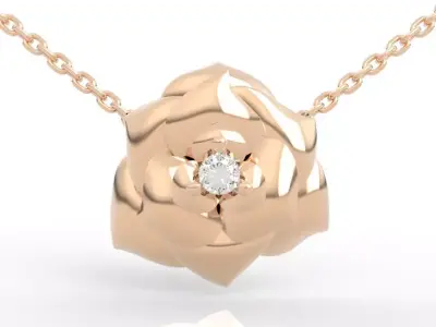 Powerful Minimalist Rose Solitaire Diamond Pendant Studs 3D 3D print model