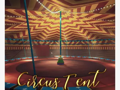 Circus Tent Interior Exterior Pro Low-poly 3D model