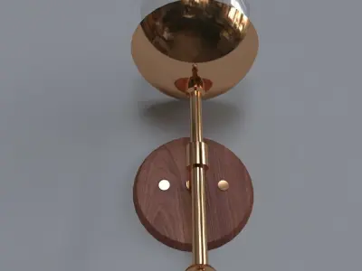 light 5 modern wall sconce with glass globe 3D model