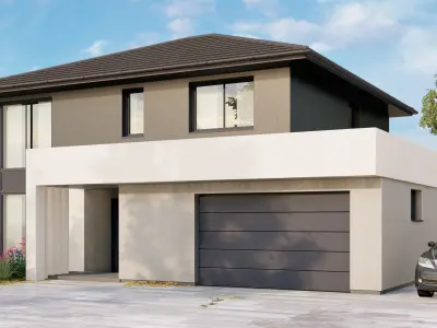 Lumion 12 Two-Story Modern House Full Scene Low-poly 3D model