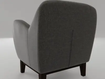 Fabric Upholstered Modern Chair  Low-poly 3D model