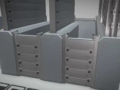 Modular Water Barrier - Construction Set Low-poly 3D model