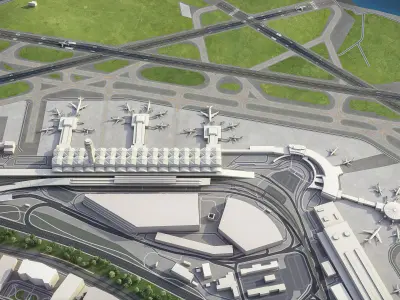 Washington - Ronald Reagan National Airport - DCA Low-poly 3D model