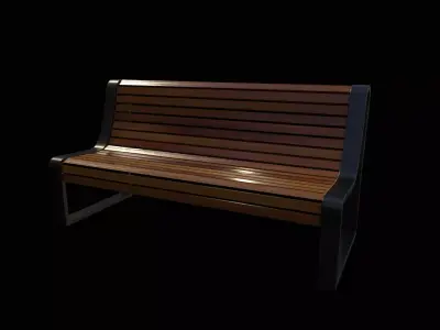 Street Bench v3 Low Poly Street Asset Low-poly 3D model