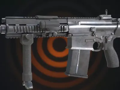 Battle-Hardened Arsenal Tactical Military Weapon  3D model