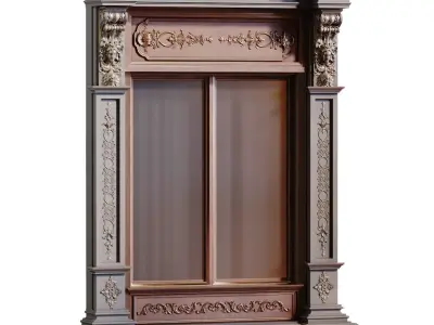 Classic Window Frame set 932 Low-poly 3D model