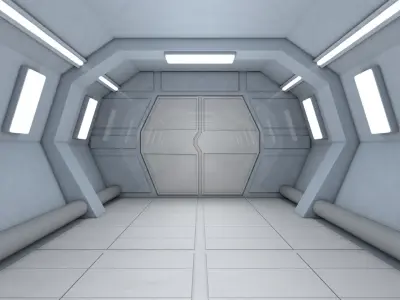 Sci Fi Tunnel 3D model 32