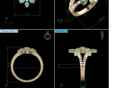 Diamond Ring For Women 3d Print Model 3D print model 11