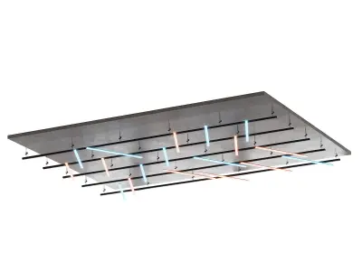 Metal frame suspended ceiling with lighting 60  3D model