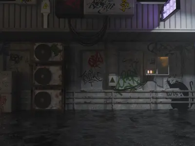 Night street 3D model purchase