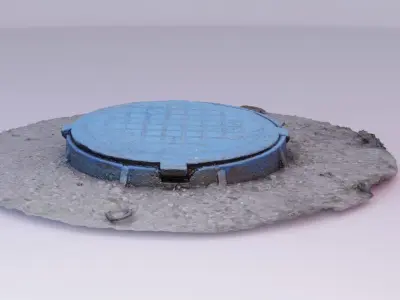 Cover manhole 02 high-poly  3D model