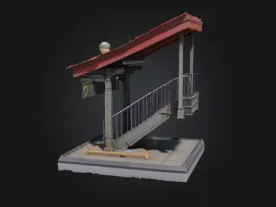 Subway Entrance Miniature  Urban Depth in Compact Scale 3D model