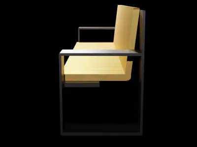 wood bench Low-poly 3D model purchase