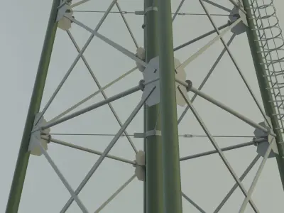 high tower water tank 3D model