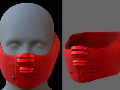 Gas mask helmet 3d model scifi Low-poly  Low-poly 3D model 294