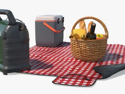  Picnic Set with Portable Gas Heater Green 