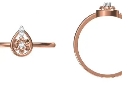 Light Weight Wedding Engagement Women Ring STL JCD Details 3D print model