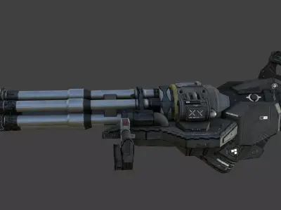 Sci-Fi Chaingun Low-poly 3D model