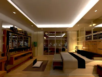 Interior model of a modern bedroom 3D model