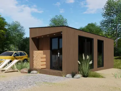 3D model of a modular sauna 3D model