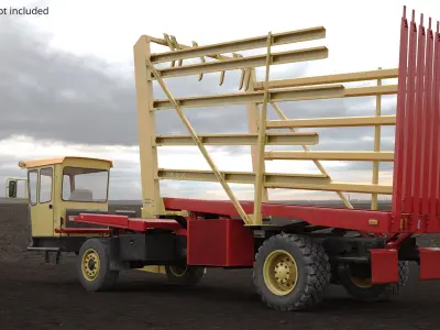  Agricultural Bale Wagon with Loader Red Yellow 