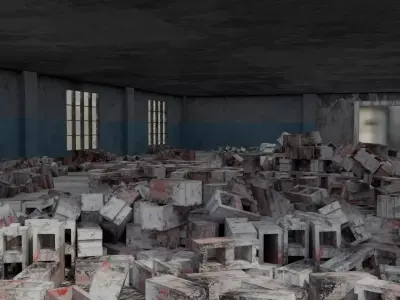 Abandoned Rubble Building - Environment 004 Low-poly 3D model