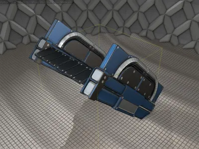 Sci-Fi Stairs - 22- Blue Version Low-poly 3D model