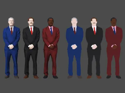 Colored Lowpoly People Low-poly 3D model