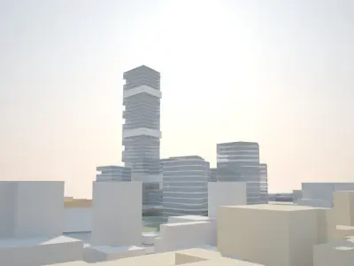 Low Poly City Urban Area - Metropolitan Cityscape Landscape Low-poly 3D model