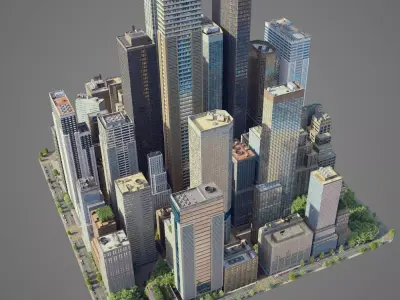 Realistic City S7 Low-poly 3D model