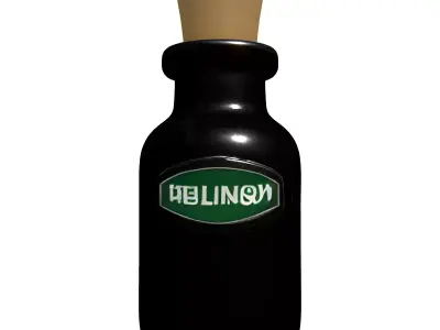 Small Glass Bottle with Cork Low-poly 3D model