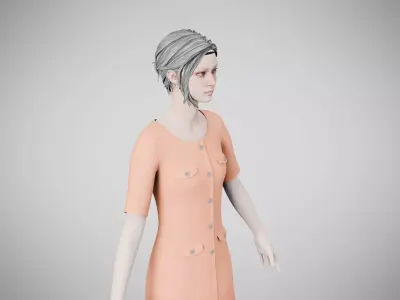 Dress 37 Light Salmon Low-poly 3D model
