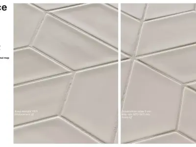  Trapezoid Tile in 3d-cube Layout Texture