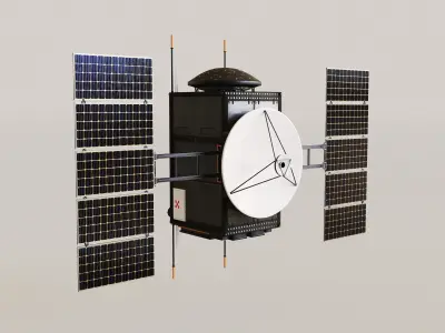 Science Probe Satellite Low-poly 3D model