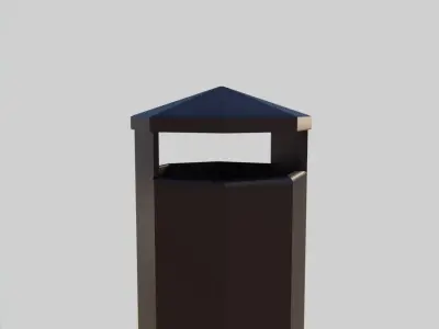 Metal Trash Can 1 - Street Furniture Lowpoly Low-poly 3D model