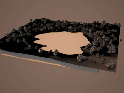 Lake landscape 3D model