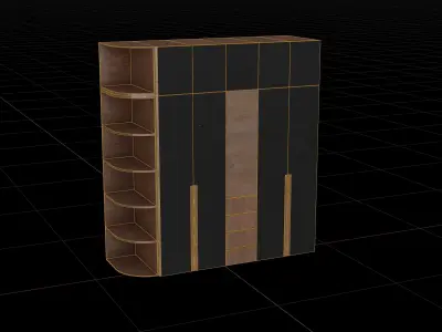 Modern closet wardrobe id7 Low-poly 3D model