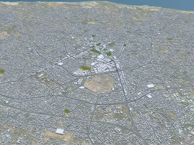 Misratah Libya 50km AI Low-poly 3D model