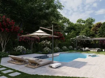 Garden Landscape 3D Model - SketchUp and Lumion Scene 3D model