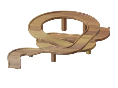 Wooden Architectural Complex Bridge 3D model