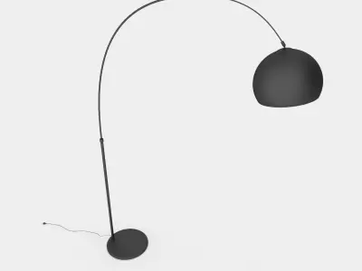 Arc living floor lamp in metal black 3D model