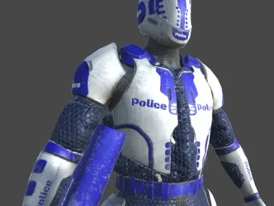 Futuristic Police Soldier 02 - Unity Asset Game Asset Low-poly 3D model