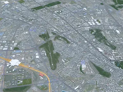 Urumqi Xinjiang China 60km AI Low-poly 3D model