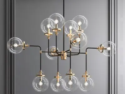Bistro Globe  Glass Chandelier 3D model