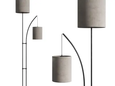 Malina 74 Bronze Torchiere Floor Lamp Low-poly 3D model