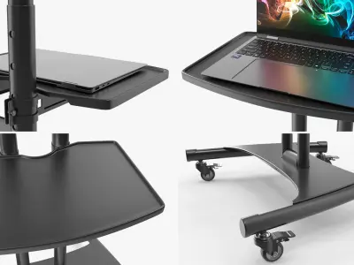  TV Stand with Laptop and Screen 