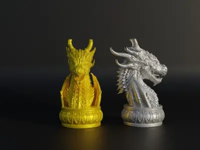 Epic Dragon Chess Set With 6 Different Model 3D print model