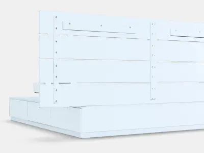 NORDLI Bed frame w storage and headboard 1 Low-poly 3D model