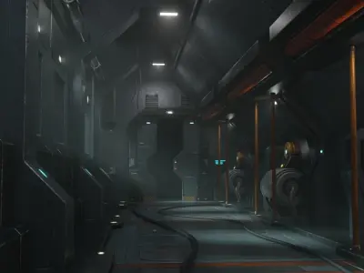 Sci fi interior 03 PBR real time Low-poly 3D model
